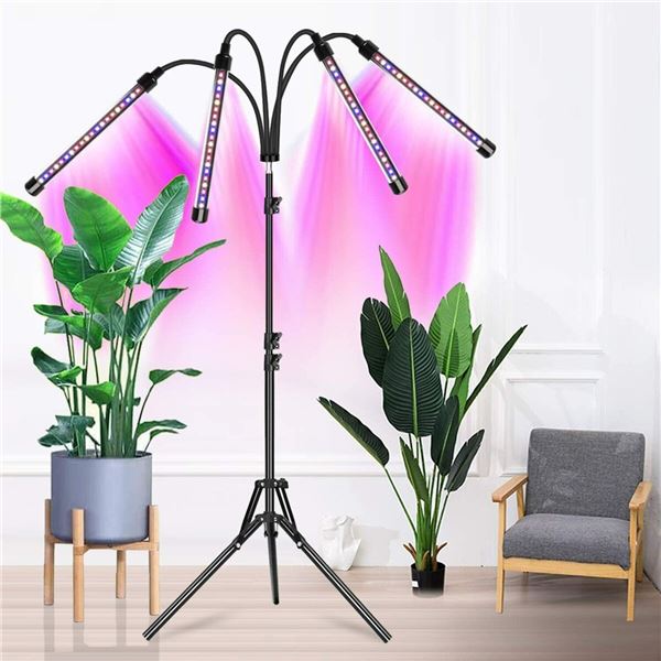 Lot of 1 LED Full Spectrum Grow Light for Indoor Plants w/ Tall Extendable Tripod Stand