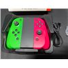 Image 3 : Lot of 1 Set of Joycons for Nintendo Switch with Handgrip - Green/Pink