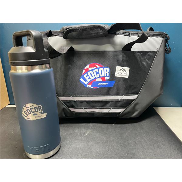 Lot of 1 Ledcor Bag & Yeti Water Bottle (Ledcor Stamped)