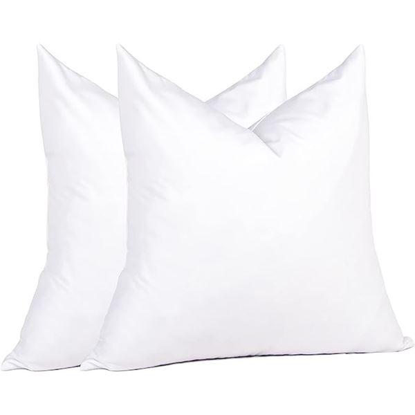 Lot of 1 Box of Puredown Throw Pillows - Set of 2 - 18 x 18in w/ Feather Filling