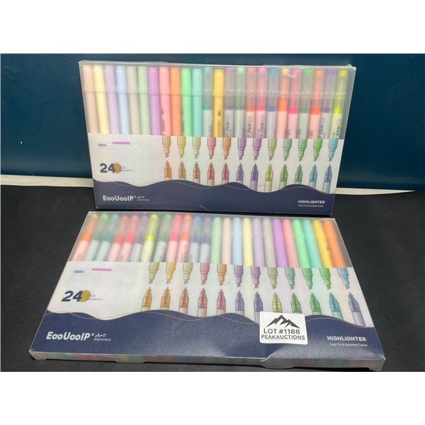 Lot of 2 Multi-Packs of Highlighters - 24 Colours per pack!