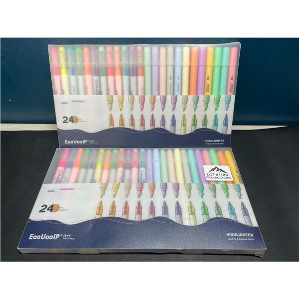 Lot of 2 Multi-Packs of Highlighters - 24 Colours per pack!