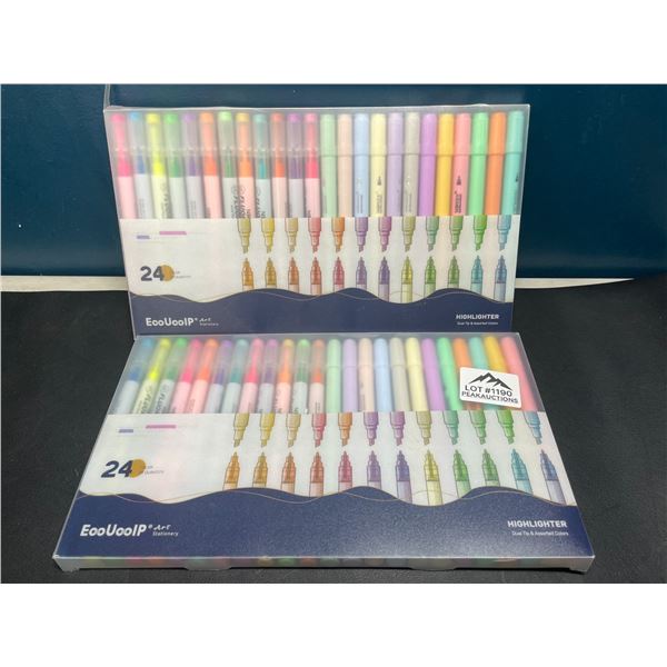 Lot of 2 Multi-Packs of Highlighters - 24 Colours per pack!