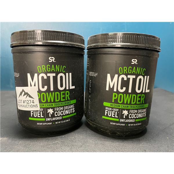 Lot of 2 Tubs of Organic MCT Oil Powder - Brain+Body Fuel - Unflavored - 300g