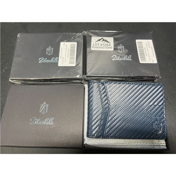 Lot of 3 Zitahli Mens Slim Leather Wallets w/ Money Clips & RFID Blocking