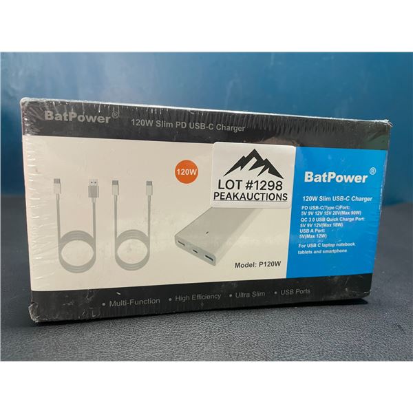Lot of 1 BatPower 120W Slim USB-C Charger - Brand New Sealed!