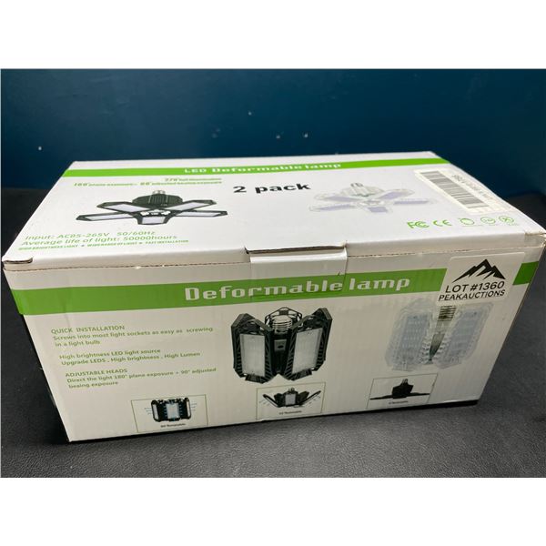 Lot of 1 Box of LED Deformable Garage Lights - 2 Lights Included