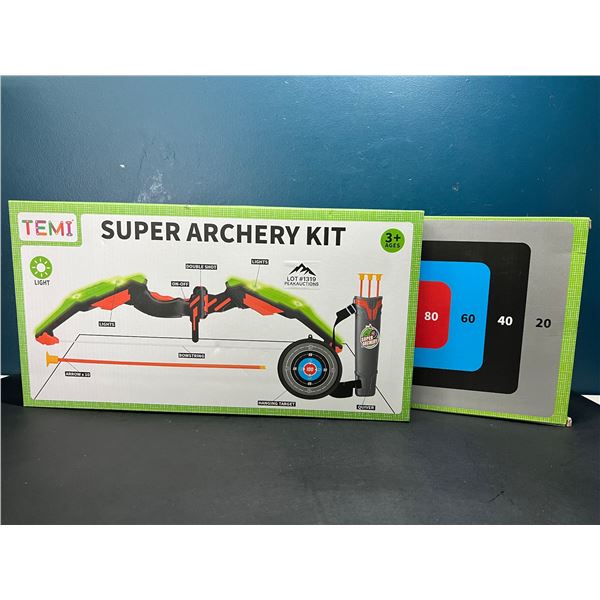 Lot of 2 Kids Light Up Suction Cup Archery Set