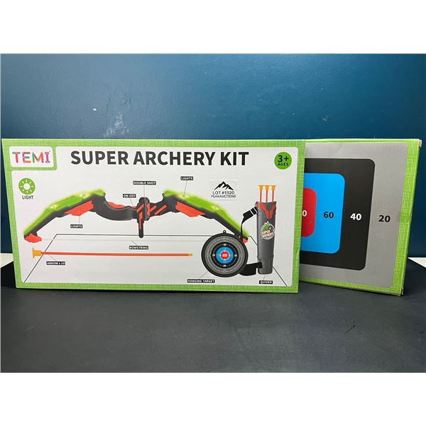 Lot of 2 Kids Light Up Suction Cup Archery Set