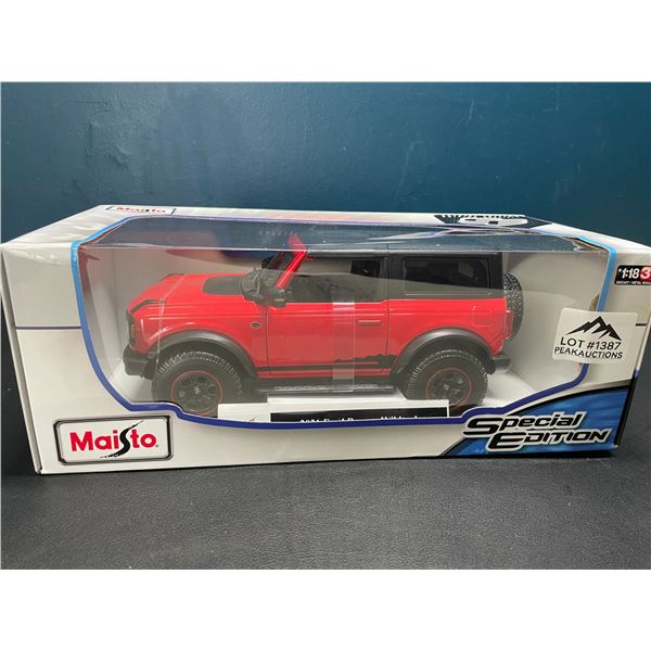 Lot of 1 Maisto 1:18 Scale Special Edition 2021 Ford Bronco Wildtrak 2-Door Die Cast Model