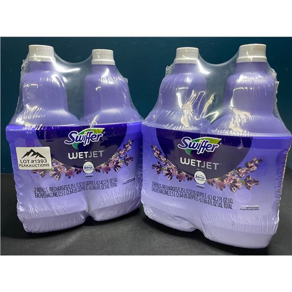 Lot of 2 Double-Packs of Swiffer WetJet w/ Febreeze Scent Mop Refills - 4 Jugs Total