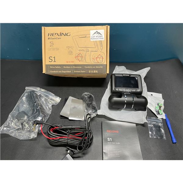 Lot of 1 Rexing S1 3-Channel Dash Camera - 3" LCD Screen, Night Vision, Parking Monitor, etc.