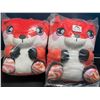 Image 2 : Lot of 2 Squeezamals Plumps - Super Soft Squishy 12-inch Plushies - Eva The Fox