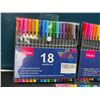 Image 2 : Lot of 3 Multi-Packs of Vitoler Fineliner Pens - 18 Colors Per Pack