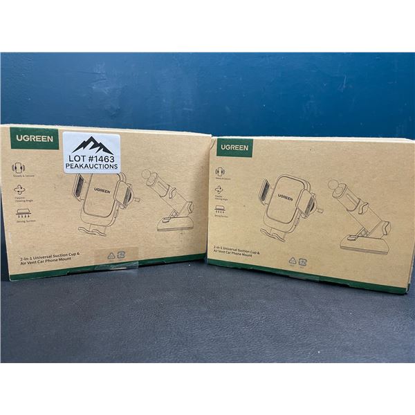 Lot of 2 Ugreen 2-in-1 Universal Suction Cup & Air Vent Car Phone Mounts