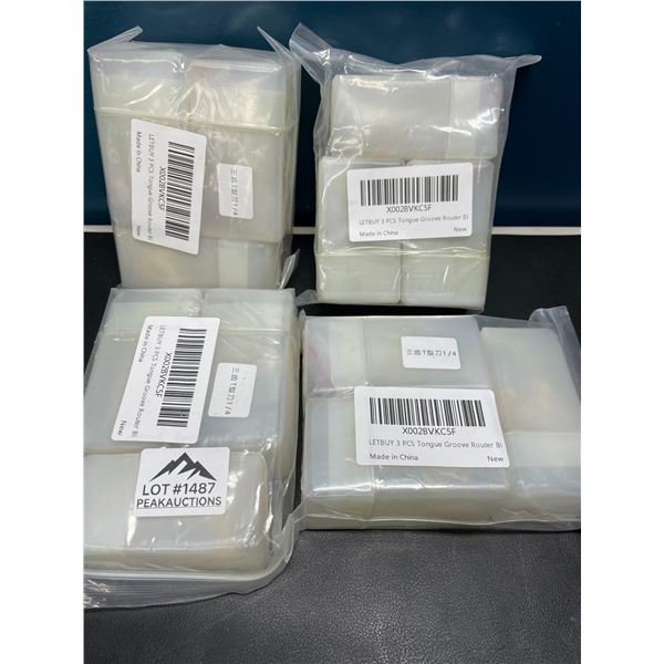 Lot of 4 Multi-Packs of Router Bits