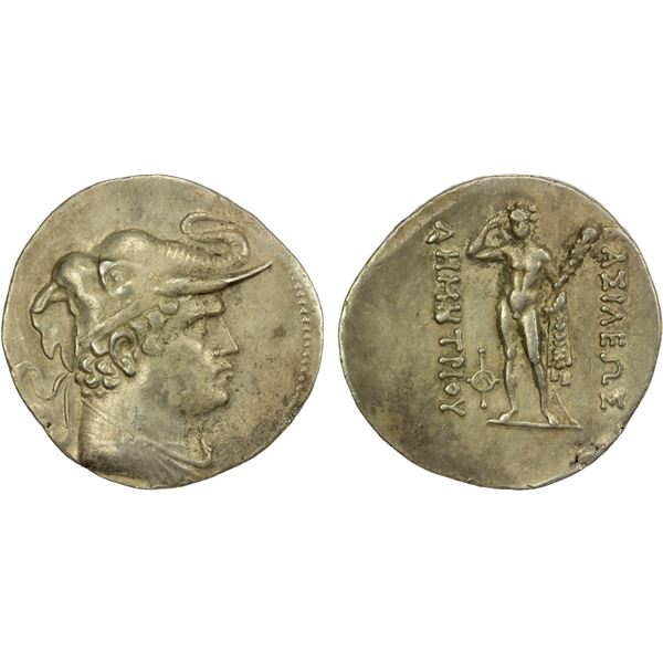 BACTRIA: Demetrios I Aniketos, ca. 200-180 BC, AR tetradrachm (16.28g), VF-EF