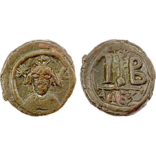 SASANIAN KINGDOM: Persian Occupation of Egypt, 618-628, AE 12 nummi (13.99g), Alexandria, lovely VF-