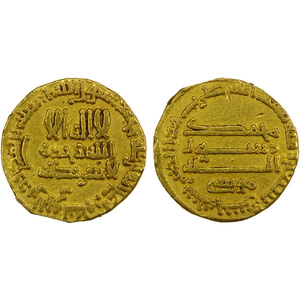 ABBASID: al-Rashid, 786-809, AV dinar (4.10g), AH175, VF
