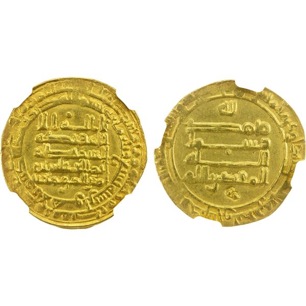 ABBASID: al-Muqtadir, 908-932, AV dinar (4.20g), al-Ahwaz, AH309, NGC MS61