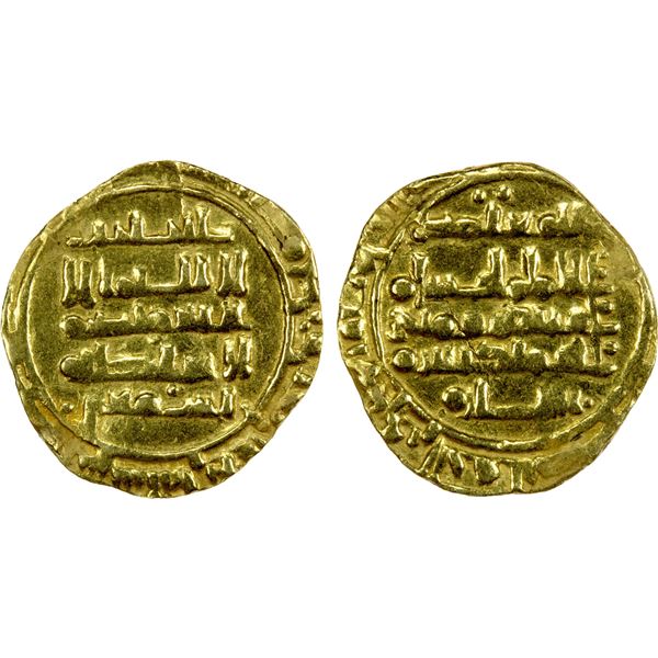 ABBADID OF SEVILLE: al-Mu'tadid 'Abbad, 1042-1069, AV fractional dinar (0.92g), al-Andalus, AH444, V