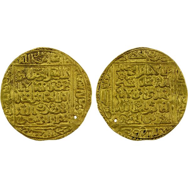 SA'DIAN SHARIFS: Abu'l-'Abbas Ahmad, 1578-1603, AV dinar (4.53g), Marrakesh, AH1008, EF