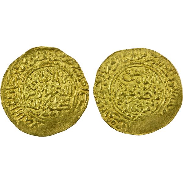 ALAWI SHARIF: Isma'il al-Samin, 1672-1727, AV dinar bunduqi (3.47g), Fès, AH112x, EF