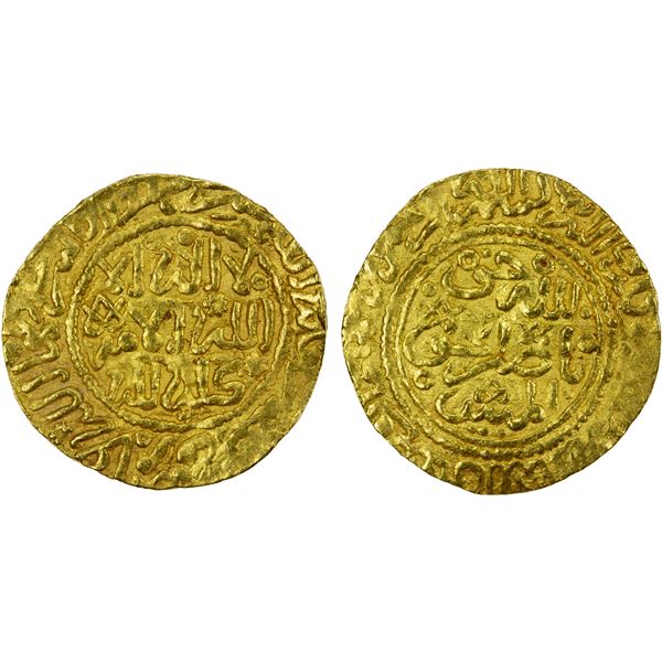 ALAWI SHARIF: Isma'il al-Samin, 1672-1727, AV dinar bunduqi (3.42g), Fès, AH112x, VF