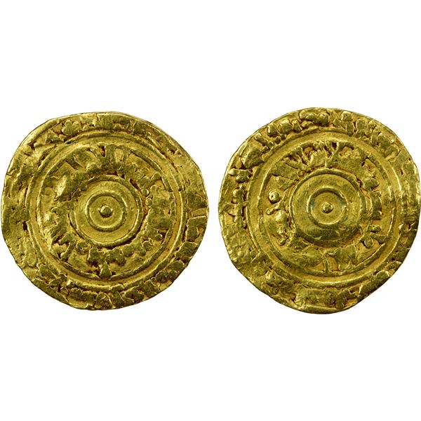 FATIMID: al-'Aziz, 975-996, AV dinar (3.89g), Filastin, AH374, crude Fine