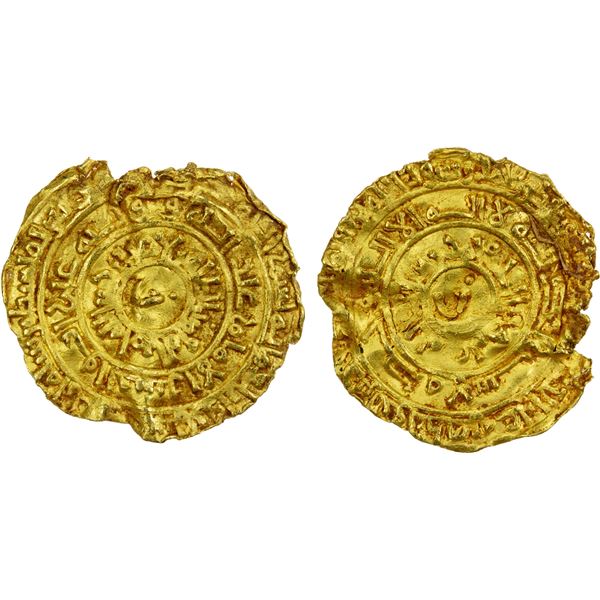 FATIMID: al-Zahir, 1021-1036, AV dinar (2.00g), Filastin, AH424, scruffy VF