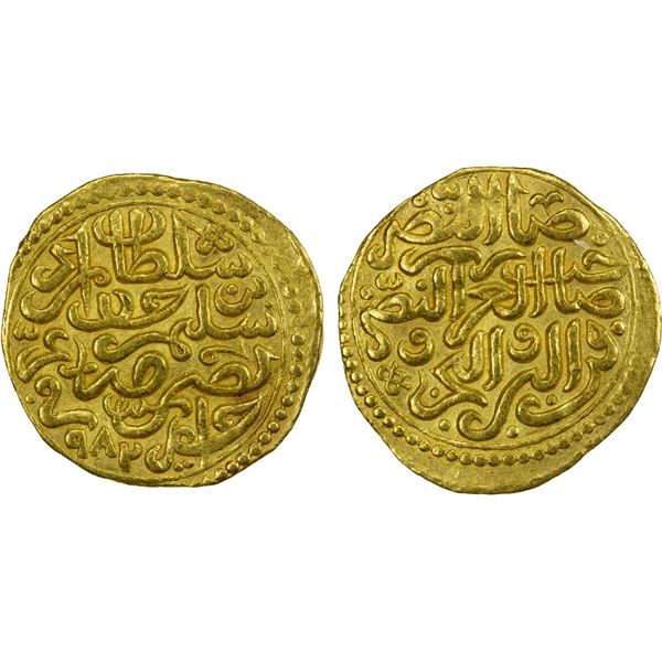 OTTOMAN EMPIRE: Murad III, 1574-1595, AV sultani (3.45g), Jaza'ir (Algiers), AH982, EF