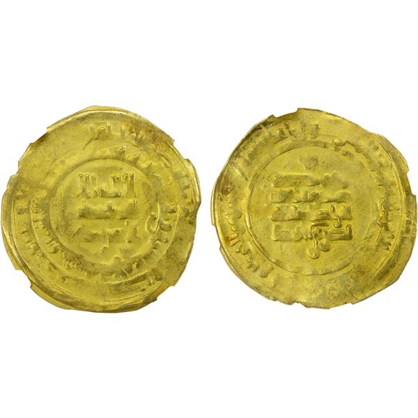 SAMANID: Nasr II, 914-943, AV dinar (3.87g), Qumm, AH329, NGC MS62