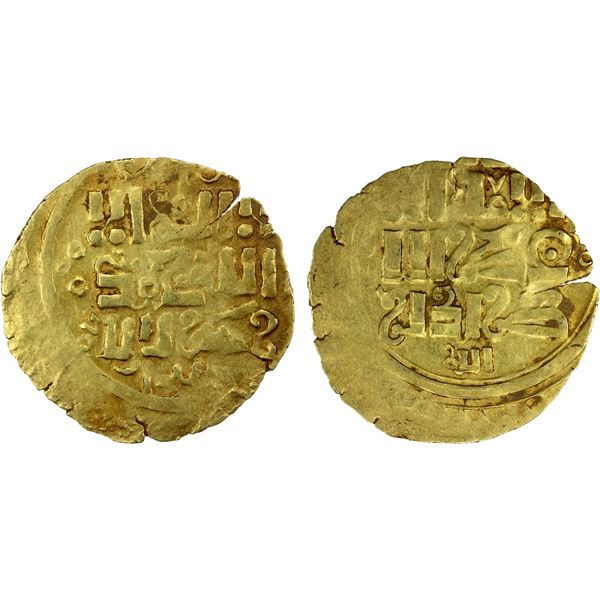 GREAT MONGOLS: Anonymous, ca. 1230s, AV dinar (2.38g), Otrar, ND, VF