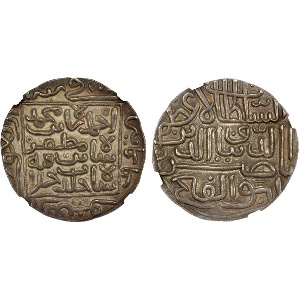 GUJARAT: Ahmed Shah I, 1411-1442, AR tanka, AH844, NGC MS61