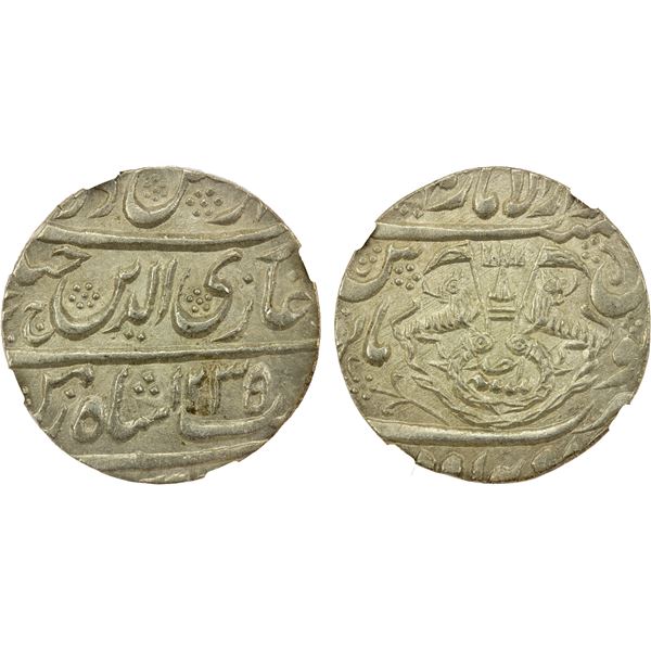 AWADH: Ghazi-ud-Din Haidar, 1819-1827, AR rupee, Lucknow, AH1235 year one (ahad), NGC MS63