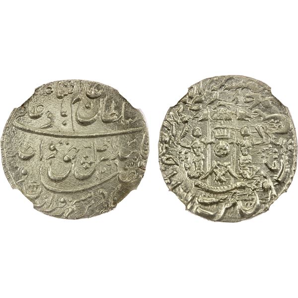 AWADH: Wajid Ali Shah, 1847-1856, AR rupee, Lucknow, AH1269 year 6, NGC MS66