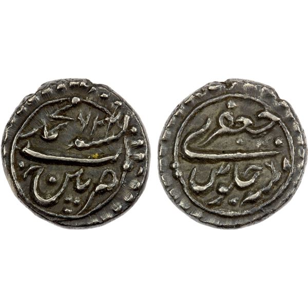 MYSORE: Tipu Sultan, 1782-1799, AR 1/8 rupee (Ja'fari) (1.41g), Patan, AM1226 year 16, EF