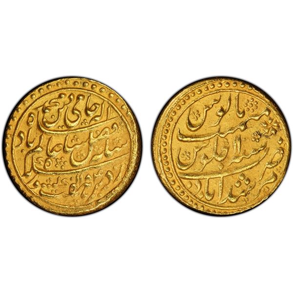 BENGAL PRESIDENCY: AV mohur (12.08g), Murshidabad, AH1184 year 11, PCGS AU55