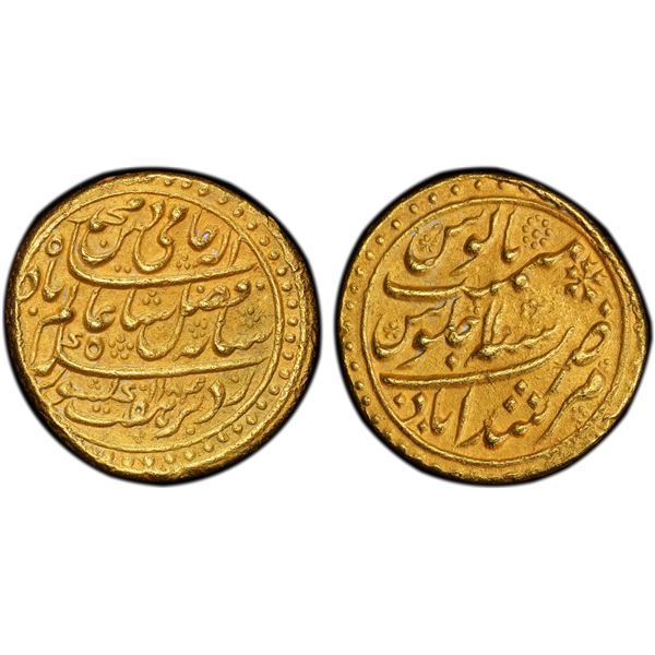 BENGAL PRESIDENCY: AV mohur (12.08g), Murshidabad, AH1184 year 11, PCGS AU55