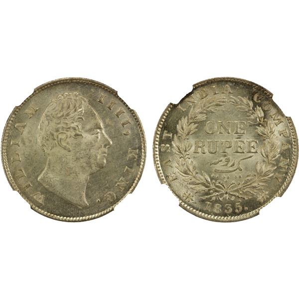 BRITISH INDIA: William IV, 1830-1837, AR rupee, 1835(c), NGC MS62