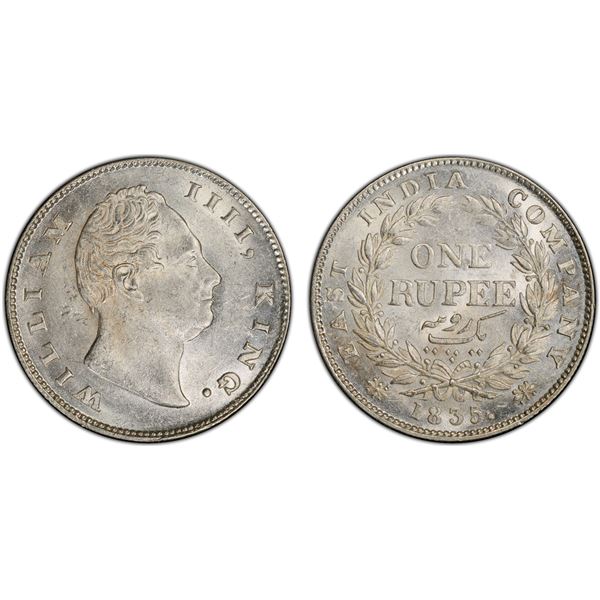 BRITISH INDIA: William IV, 1830-1837, AR rupee, 1835(c), PCGS MS61