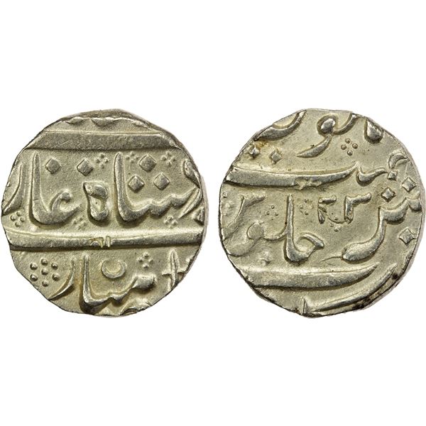 FRENCH INDIA: ALAMPARAI: AR rupee (11.22g), "Arkat" (for Alamparai), year 23, choice EF