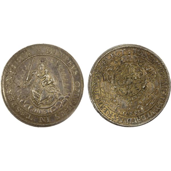 BAVARIA: Maximilian I, 1623-1651, AR thaler, 1625, AU