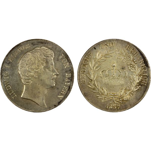 BAVARIA: Ludwig I, 1825-1848, AR thaler, 1837, AU