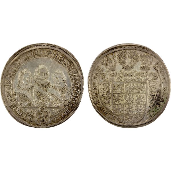 BRANDENBURG-ANSBACH: Friedrich, Albert und Christian, 1625-1634, AR thaler, 1629, EF