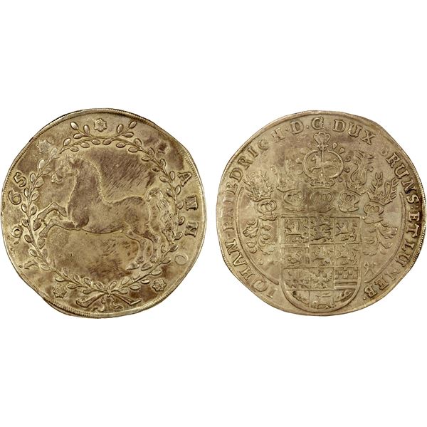 BRUNSWICK-LÜNEBURG: Christian Ludwig, 1648-1665, AR thaler, 1665, About EF