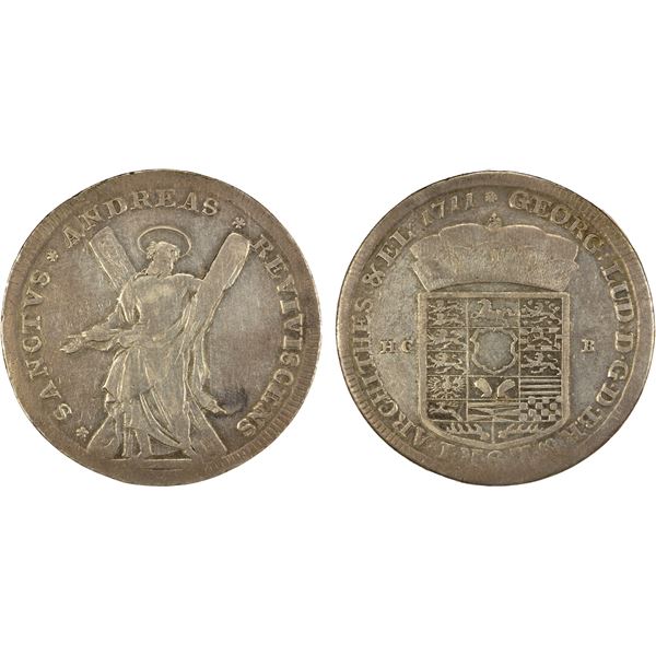 BRUNSWICK-LÜNEBURG-CALENBERG-HANOVER: Georg Ludwig, 1698-1727, AR thaler, 1711-HCB, F-VF