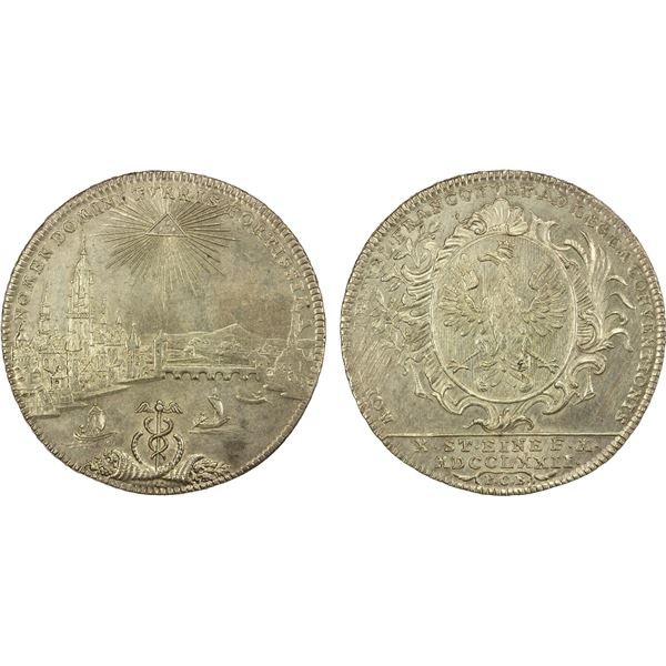 FRANKFURT: Free Imperial City, AR thaler, 1772, AU