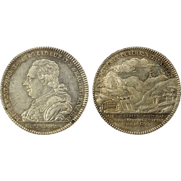 FÜRSTENBERG-STUHLINGEN: Joseph Maria, 1783-1796, AR thaler, 1790, EF
