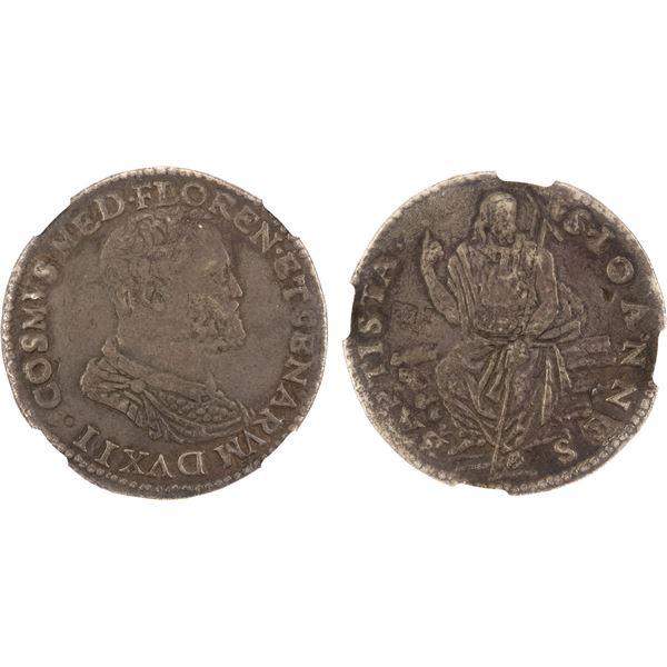 FLORENCE: Cosimo I de' Medici, 1537-1569, AR testone, ND (1557-69), NGC VF20